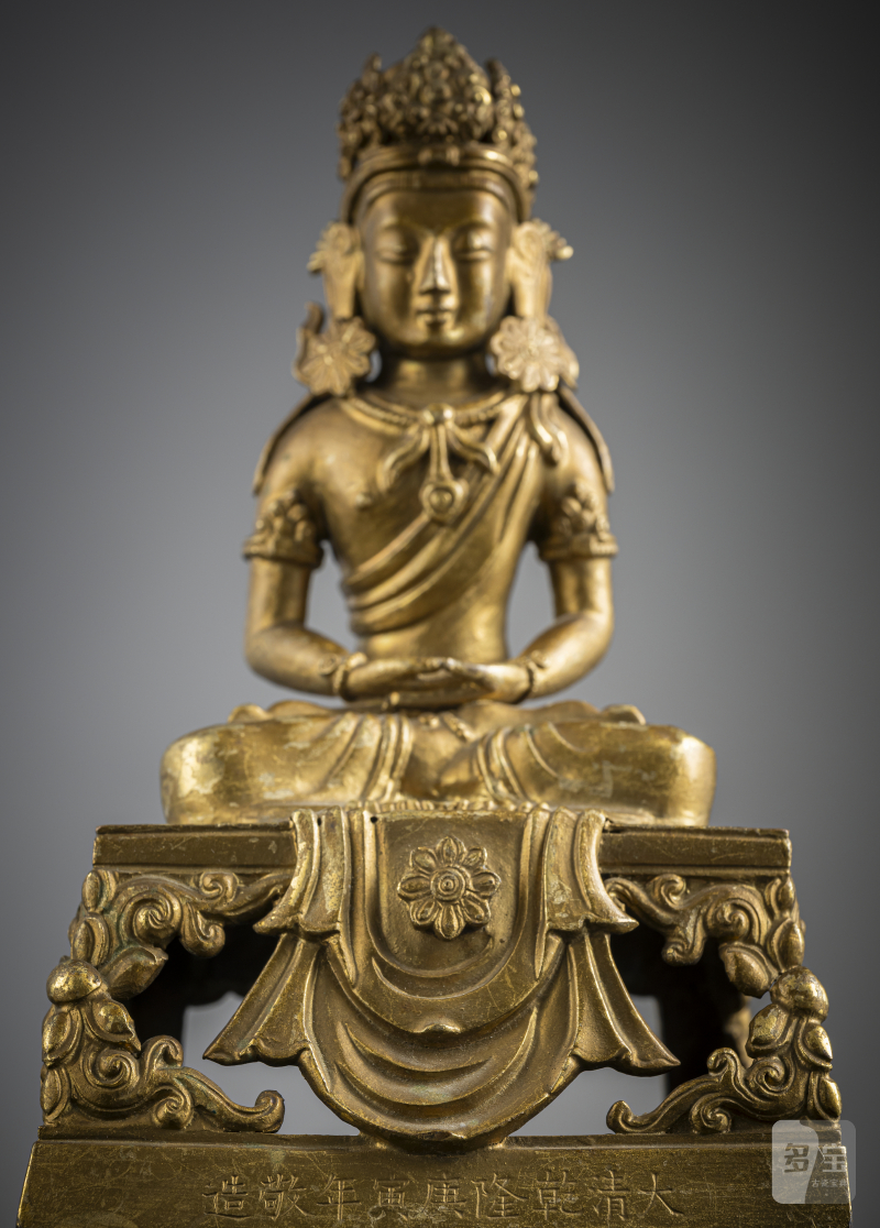 A gilt-bronze figure of Amitayus seated on a throne - 图5